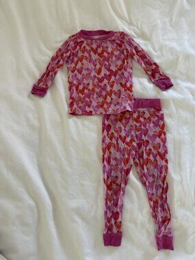 Little Sleepies Pink Heart Pajama Set 12-18M
